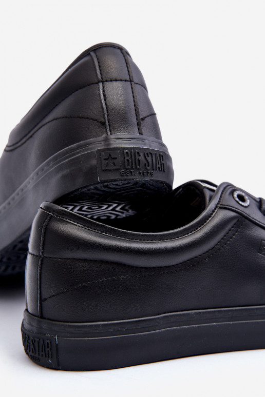 Pánské Tenisky Ze Syntetické Kůže Černé Big Star JJ174234