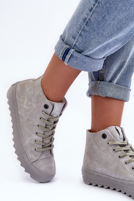 Dámské Tenisky Big Star Vysoké Zateplené Šedé GG274070