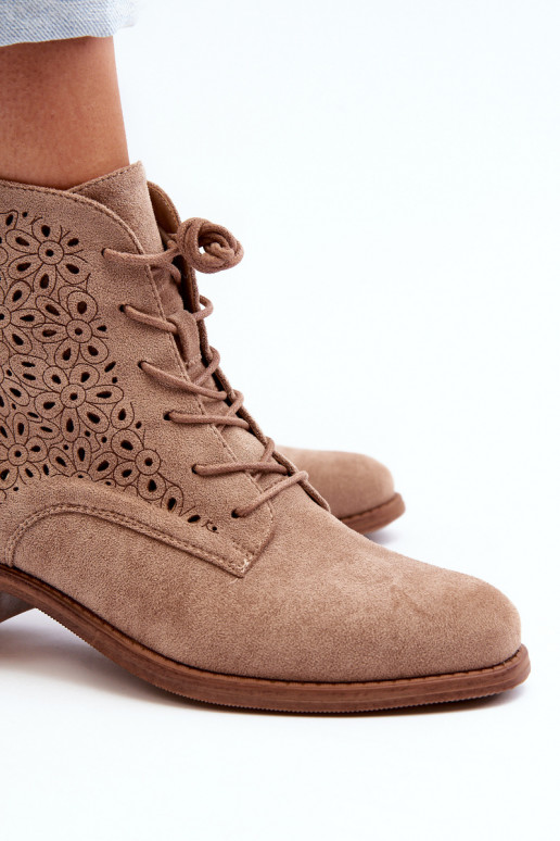 Dámské botky se vzorem béžové S.Barski HY66-136 Dámské botky se vzorem béžové S.Barski HY66-136