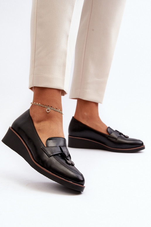 Dámské polobotky na klíně s ozdobou Černé Miliret Dámské polobotky na klíně s ozdobou Černé Miliret