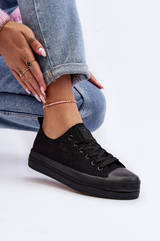 Dámské látkové tenisky Černé Staneva