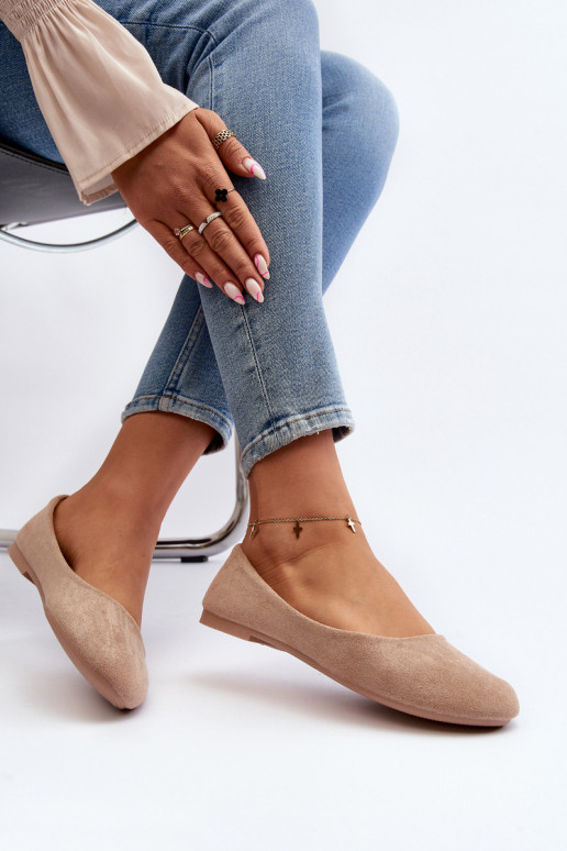 Dámské semišové baletky béžové Lasota