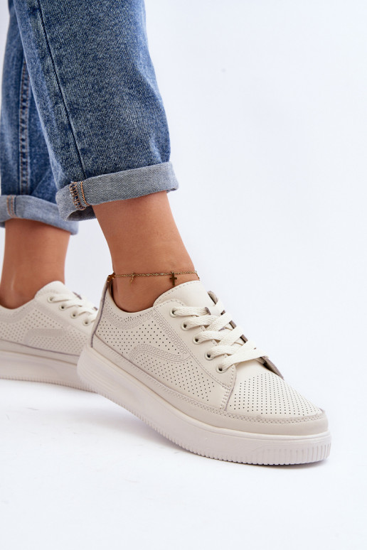 Dámské kožené sportovní tenisky Bílé Failla Dámské kožené sportovní tenisky Bílé Failla