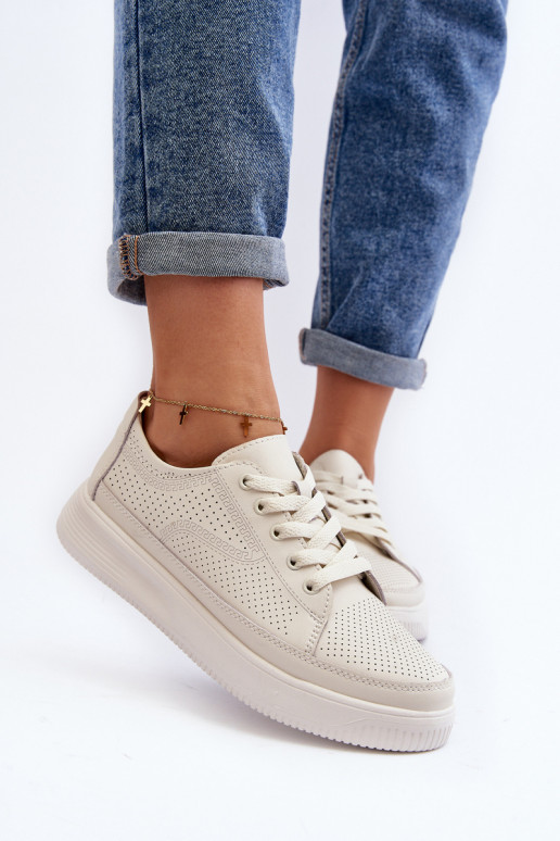 Dámské kožené sportovní tenisky Bílé Failla Dámské kožené sportovní tenisky Bílé Failla