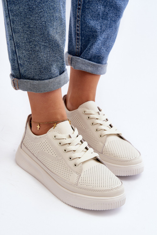 Dámské kožené sportovní tenisky Bílé Failla Dámské kožené sportovní tenisky Bílé Failla