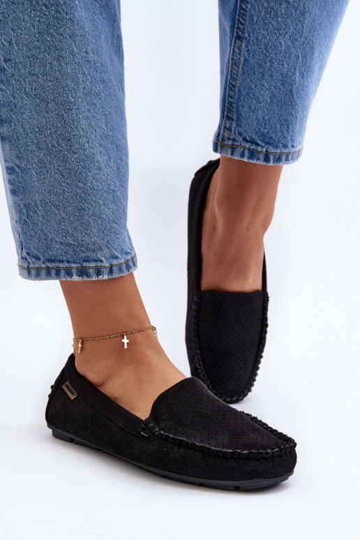 Dámské černé šněrovací mokasíny Rasirna