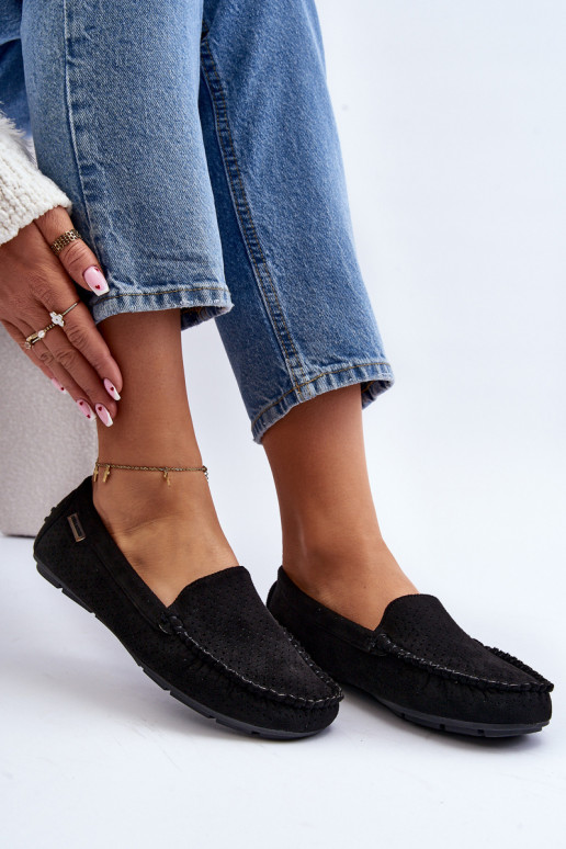 Dámské černé šněrovací mokasíny Rasirna