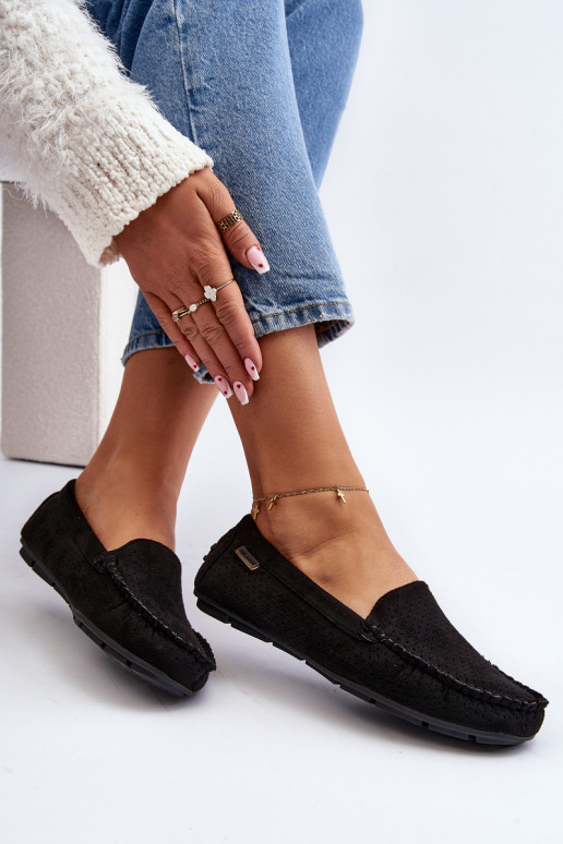 Dámské černé šněrovací mokasíny Rasirna