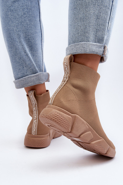 Dámské sportovní boty se ponožkou béžové Zirila Dámské sportovní boty se ponožkou béžové Zirila