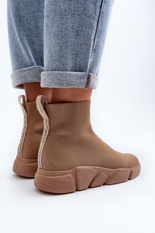 Dámské sportovní boty se ponožkou béžové Zirila Dámské sportovní boty se ponožkou béžové Zirila