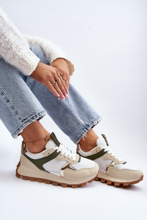 Dámské sportovní boty tenisky Beige-Zelené Ralita Dámské sportovní boty tenisky Beige-Zelené Ralita