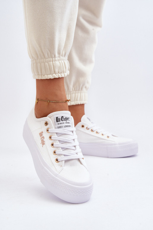Bílé Dámské Tenisky na Platformě Lee Cooper LCW-24-31-2725