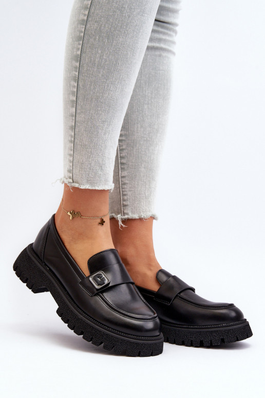 Dámské mokasíny s černým páskem Flanila