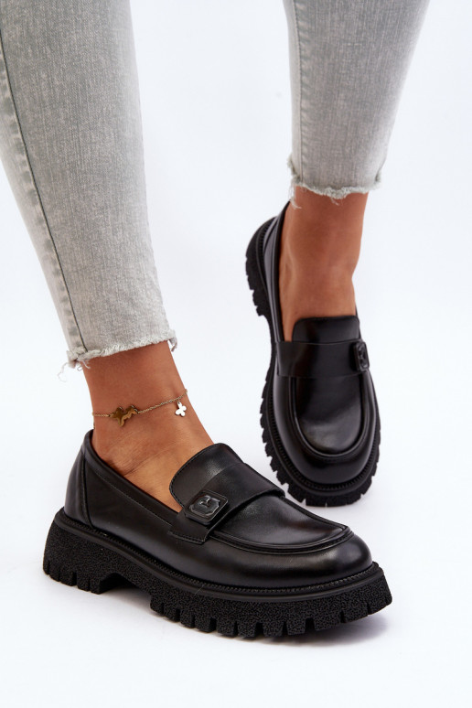 Dámské mokasíny s černým páskem Flanila