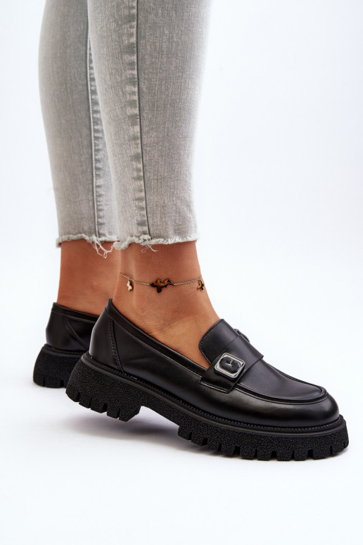 Dámské mokasíny s černým páskem Flanila