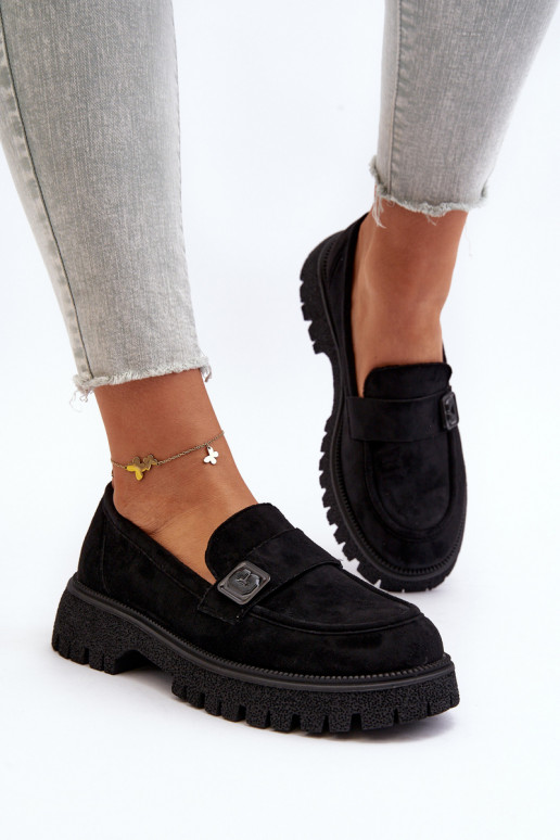 Dámské mokasíny s černým páskem Flanila