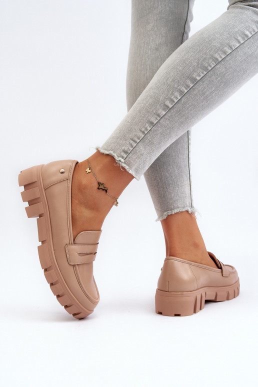 Dámské mokasíny z ekologické kůže béžové Seravisa