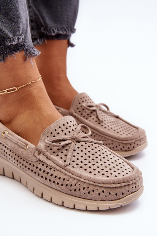 Dámské mokasíny s mašlí béžové Reece