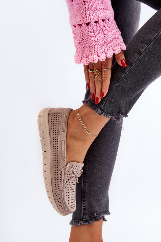 Dámské mokasíny s mašlí béžové Reece