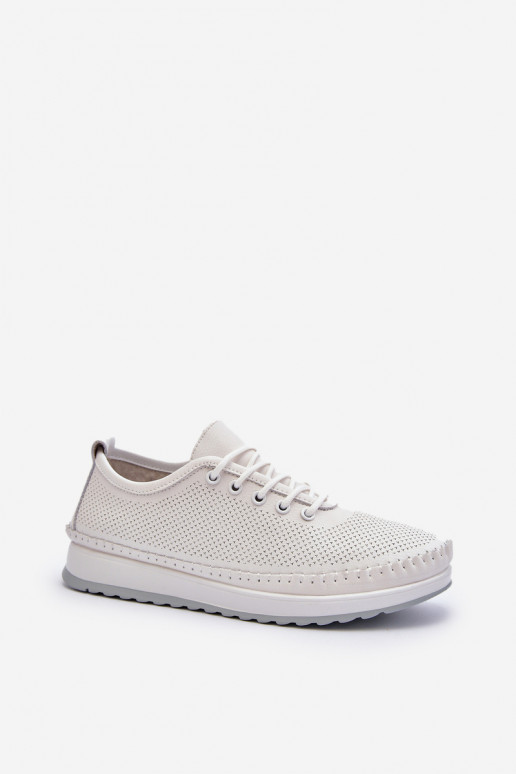 Kožené Sportovní Dámské Tenisky Beige Lalnai Kožené Sportovní Dámské Tenisky Beige Lalnai