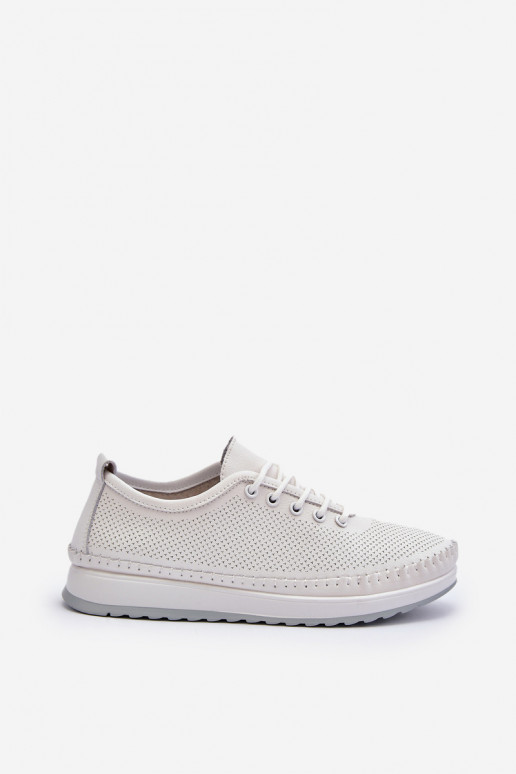 Kožené Sportovní Dámské Tenisky Beige Lalnai Kožené Sportovní Dámské Tenisky Beige Lalnai