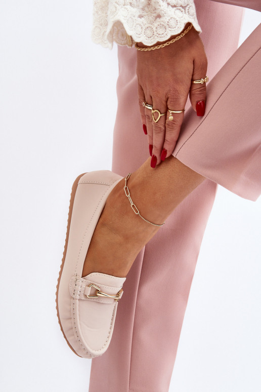 Dámské nazouvací mokasíny se třpytivým zdobením Béžove This Moment