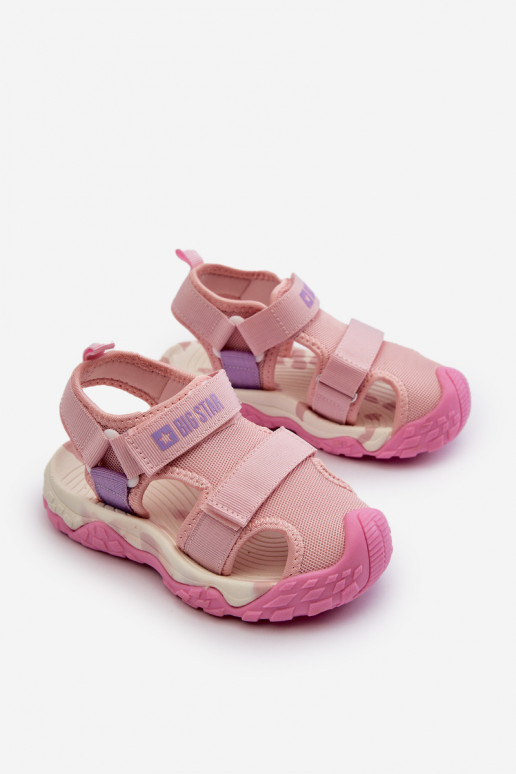 Dětské sandály na suchý zip Big Star NN374238 Růžové Dětské sandály na suchý zip Big Star NN374238 Růžové