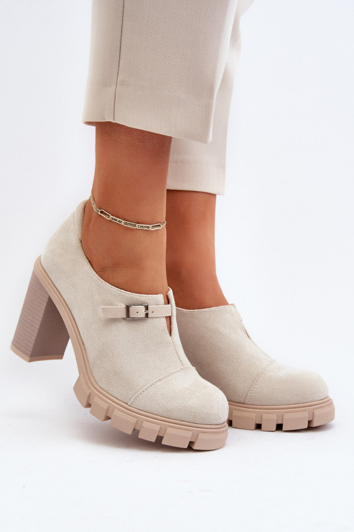 Dámské lodičky na vysokém podpatku světle béžové Tauina