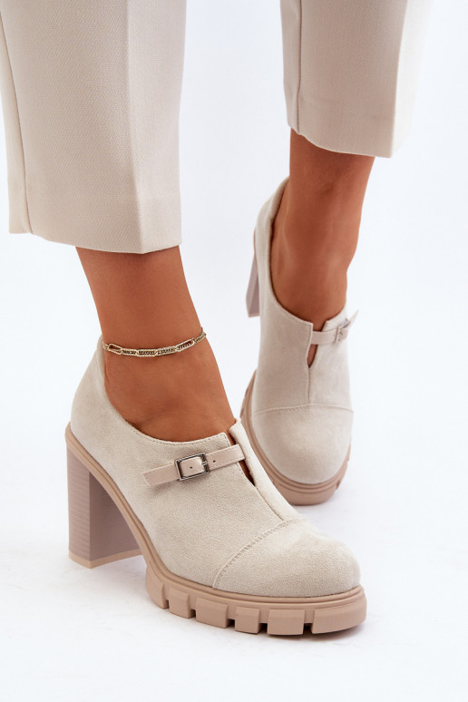 Dámské lodičky na vysokém podpatku světle béžové Tauina