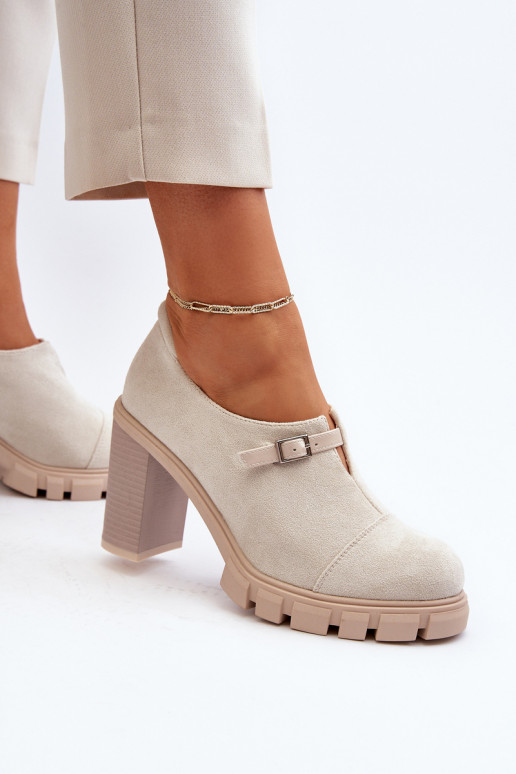 Dámské lodičky na vysokém podpatku světle béžové Tauina
