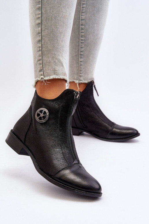 Dámské kotníčkové boty na ploché podrážce se zipem béžové Loratie Dámské kotníčkové boty na ploché podrážce se zipem béžové Loratie