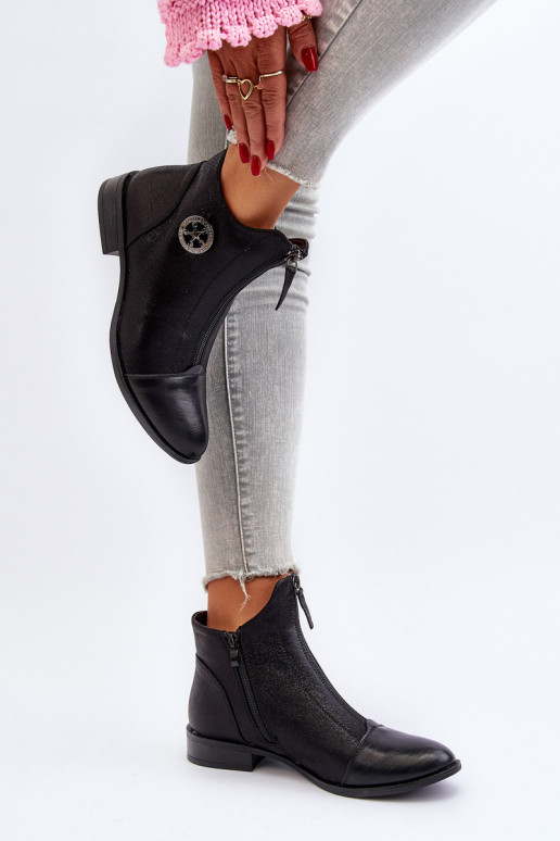 Dámské kotníčkové boty na ploché podrážce se zipem béžové Loratie Dámské kotníčkové boty na ploché podrážce se zipem béžové Loratie