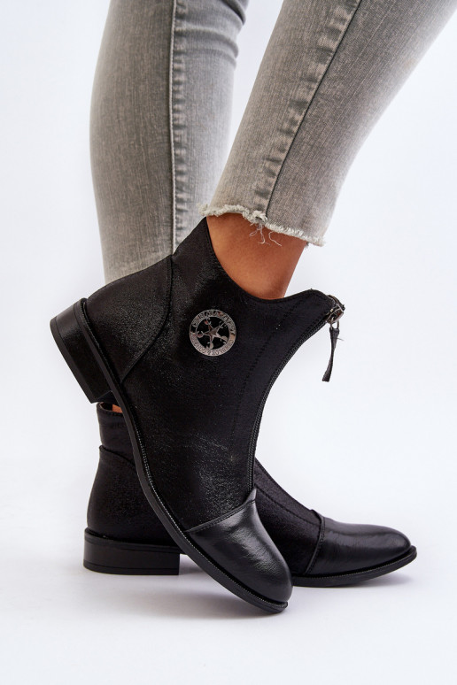 Dámské kotníčkové boty na ploché podrážce se zipem béžové Loratie Dámské kotníčkové boty na ploché podrážce se zipem béžové Loratie