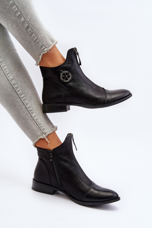 Dámské kotníčkové boty na ploché podrážce se zipem béžové Loratie Dámské kotníčkové boty na ploché podrážce se zipem béžové Loratie