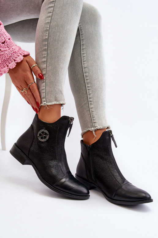 Dámské kotníčkové boty na ploché podrážce se zipem béžové Loratie Dámské kotníčkové boty na ploché podrážce se zipem béžové Loratie