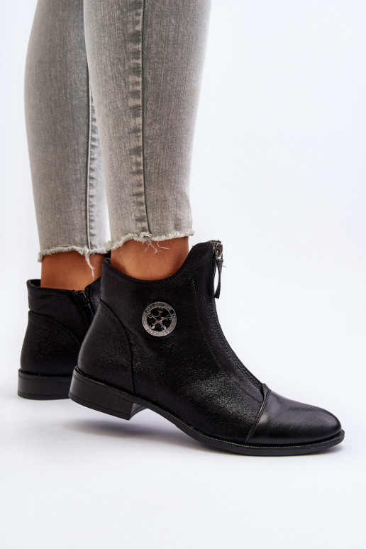 Dámské kotníčkové boty na ploché podrážce se zipem béžové Loratie Dámské kotníčkové boty na ploché podrážce se zipem béžové Loratie