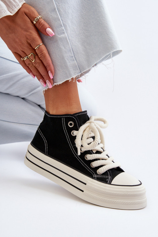 Dámské tenisky na platformě černé Aineri