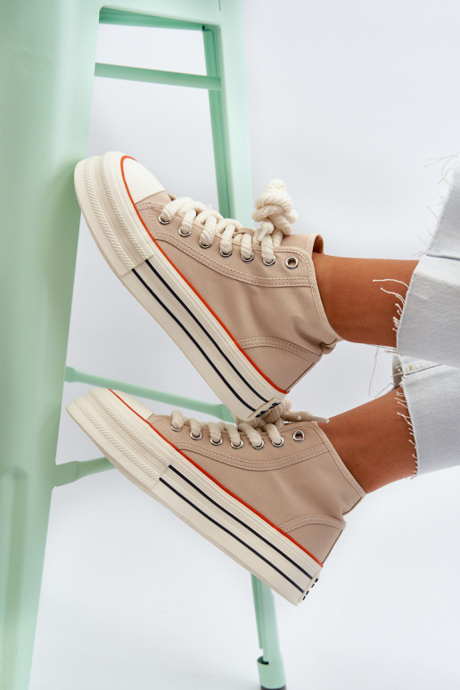 Dámské tenisky na platformě béžové Aineri