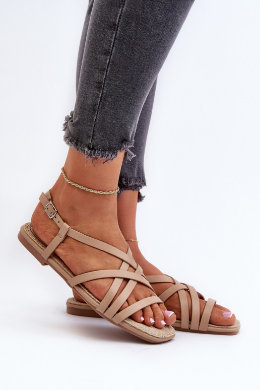 Ploché dámské sandály Big Star NN274012 Beige