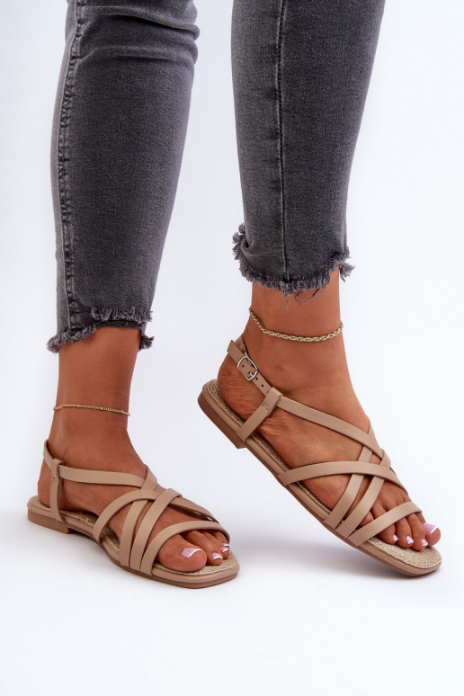 Ploché dámské sandály Big Star NN274012 Beige