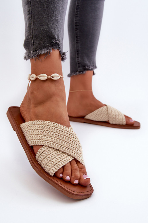 Dámské ploché žabky Big Star NN274078 béžové