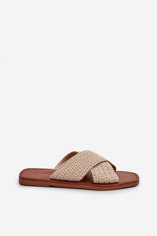 Dámské ploché žabky Big Star NN274078 béžové