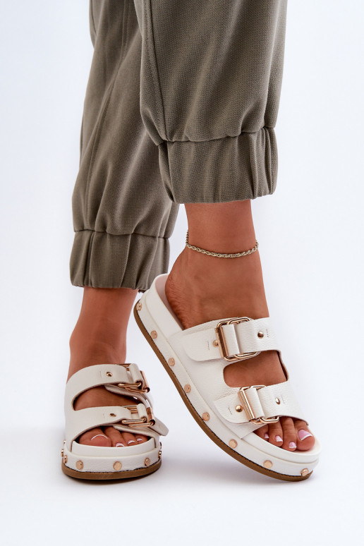 Dámské žabky na platformě Big Star NN274081 Bílé