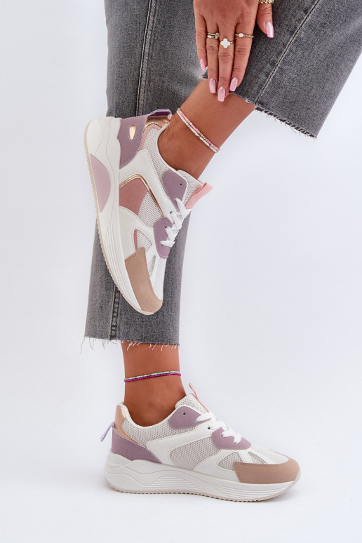 Dámské tenisky na platformě fialové Lenivia