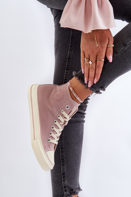 Dámské vysoké tenisky Big Star NN274277 růžové