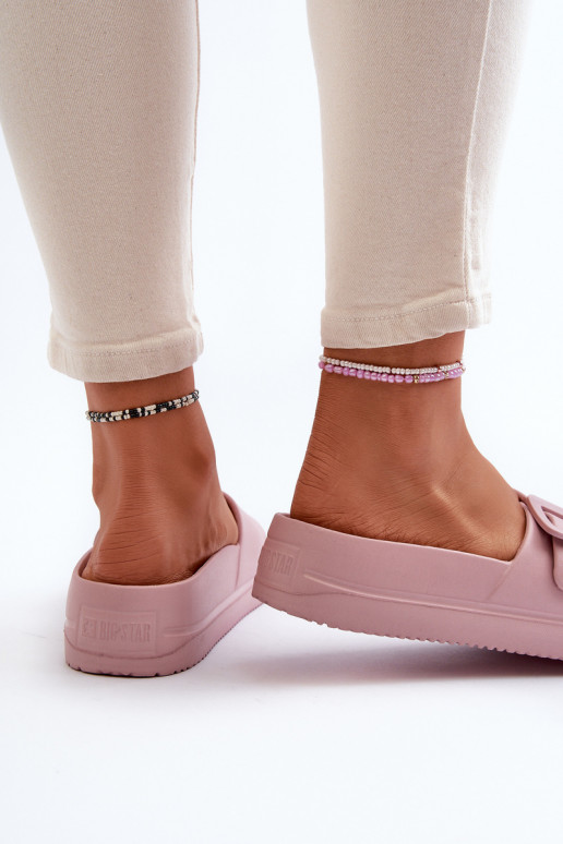 Dámské Pěnové Žabky Na Platformě S Sponou Big Star NN274A663 Růžové