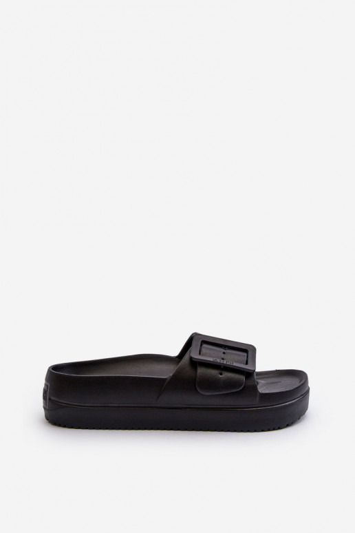 Dámské Pěnové Žabky Na Platformě S Sponou Big Star NN274A662 Černé