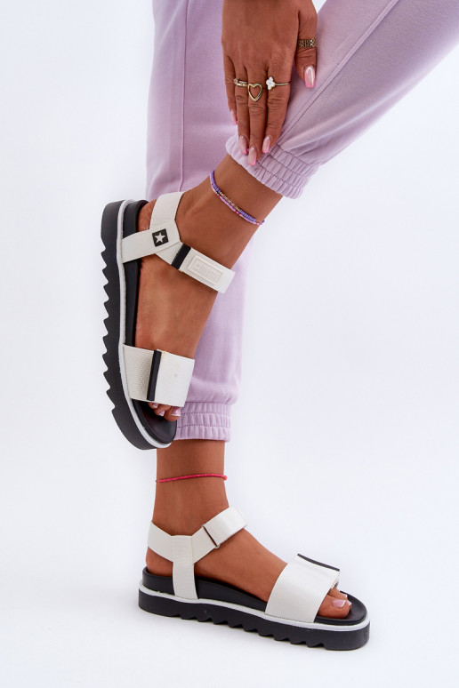 Dámské sandály na platformě Big Star NN274777 Bílé