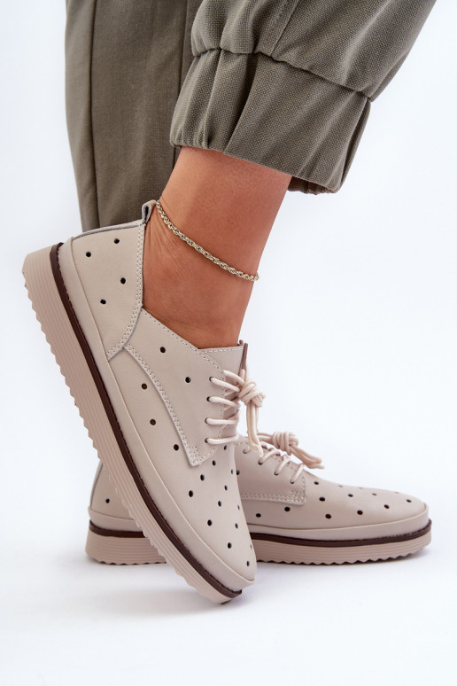 Bílé dámské kožené polobotky S.Barski LR182 Bílé dámské kožené polobotky S.Barski LR182