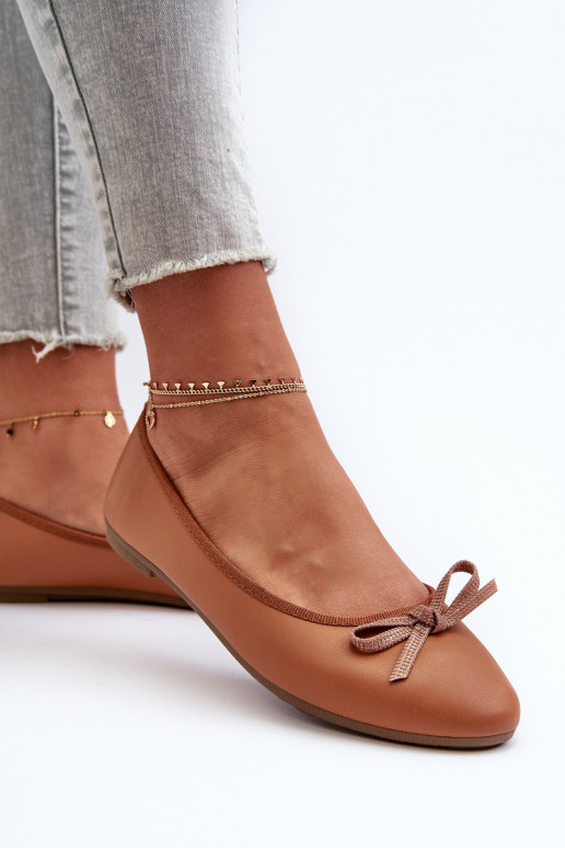Baleríny z ekologické kůže s mašlí Camel Sandal